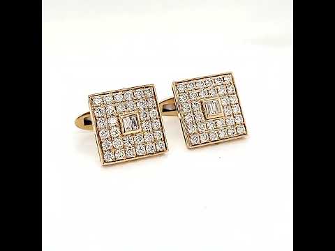 Natural Diamond Cocktail Cufflinks, in Yellow Gold