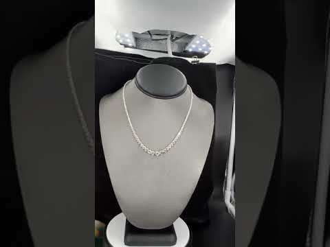 Natural Round Diamond Rivera Graduating Necklace, in White Gold