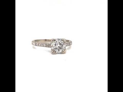 Natural Old European Cut Diamond Bridal Ring, in White Gold - Pre-owned