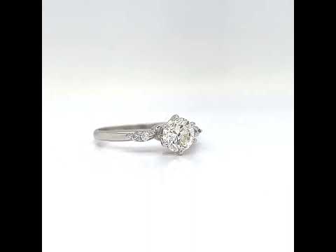 Natural Round Diamond Bridal Ring White Gold - Pre-owned