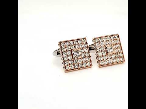 Natural Diamond Cocktail Cufflinks, in Rose Gold