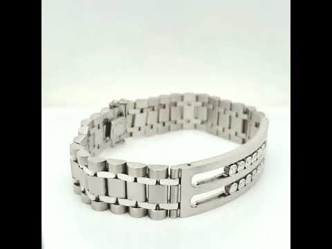 Natural Round Diamond Anniversary Cocktail Bracelet, in White Gold - Pre-owned