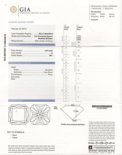 1.85 ct Diamond RA G VS1 (GIA) 2146645670