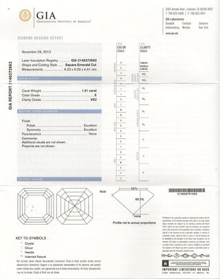 1.51 ct Diamond Asscher Cut E VS2 (GIA) 2146272662