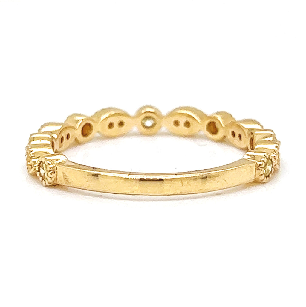 0.25 ct.t.w. Natural Fancy Yellow Diamond Milgrain Ring, in Yellow Gold