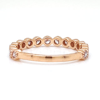 Natural Mined Fancy Light Pink Diamond Milgrain Beaded Ring Rose Gold