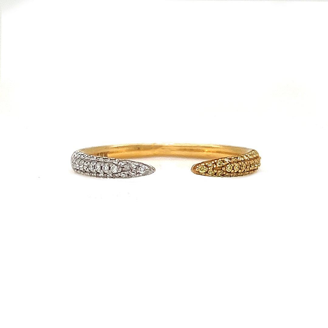 Natural Fancy Diamonds Nail Band Ring, in Yellow Gold