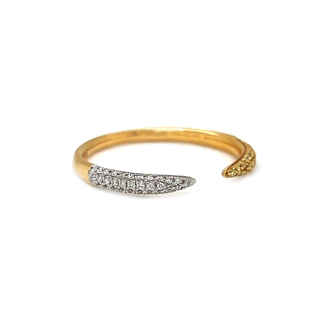 Natural Fancy Diamonds Nail Band Ring, in Yellow Gold