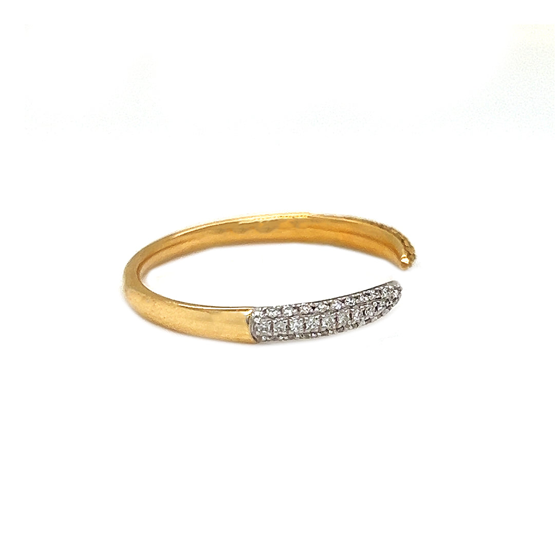 Natural Fancy Diamonds Nail Band Ring, in Yellow Gold
