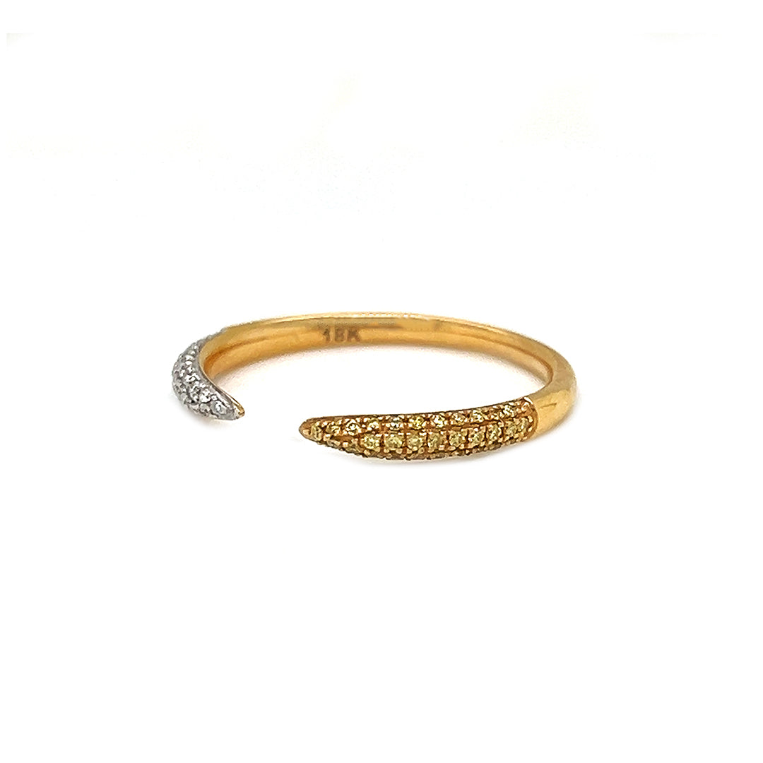 Natural Fancy Diamonds Nail Band Ring, in Yellow Gold