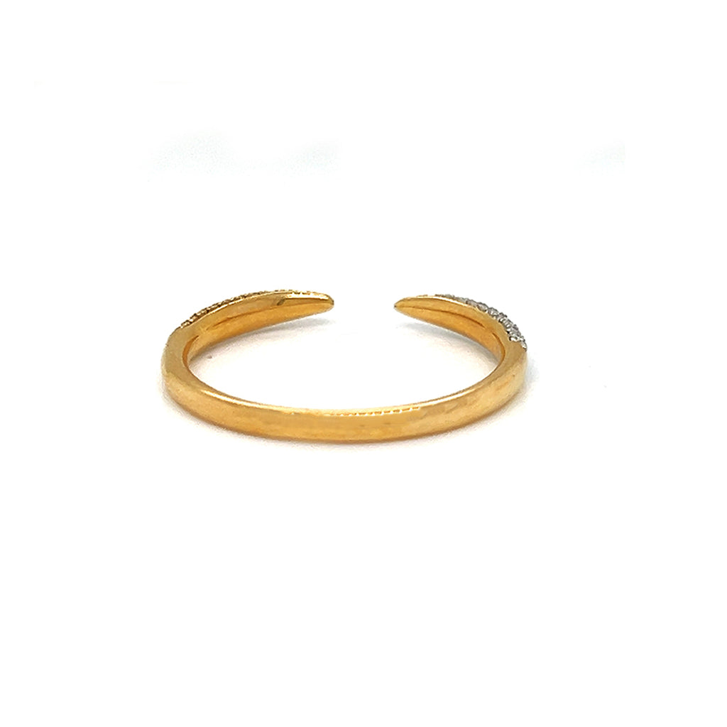 Natural Fancy Diamonds Nail Band Ring, in Yellow Gold