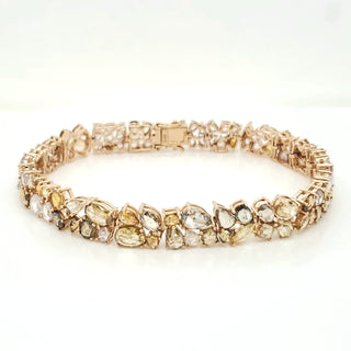 Natural Mined Rose Cut Diamond Art Deco Cocktail Yellow Gold