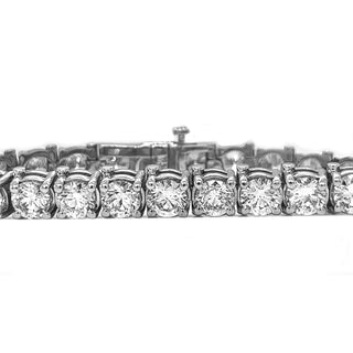 19 Carat Natural Mined Round Cut Diamond Tennis Bracelet White Gold