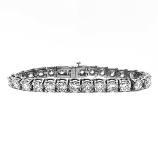 19 Carat Natural Mined Round Cut Diamond Tennis Bracelet White Gold
