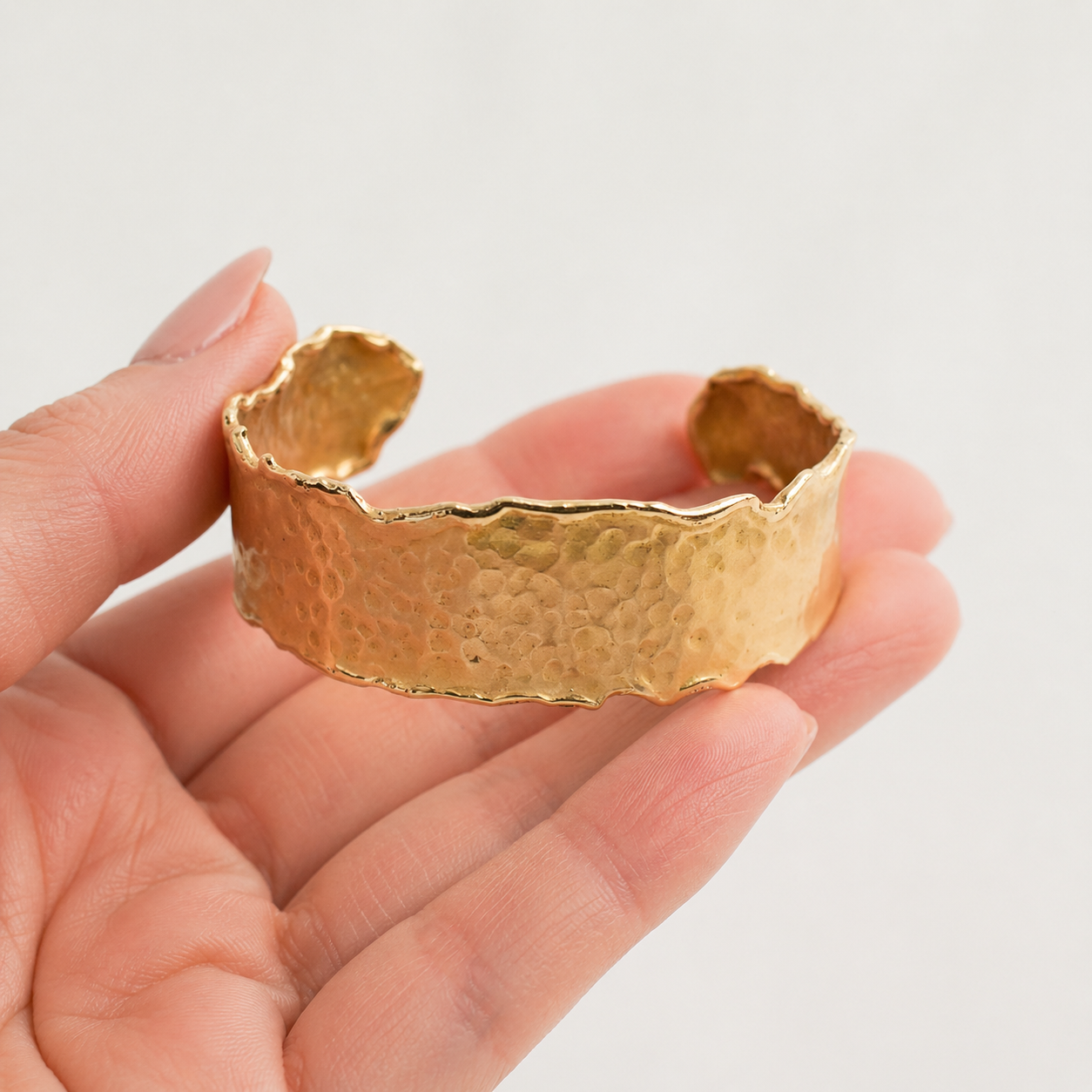 Solid Bangle Cocktail Cuff Unisex Solid 14KT Yellow Gold