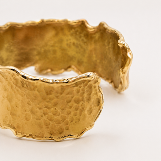 Solid Bangle Cocktail Cuff Unisex Solid 14KT Yellow Gold