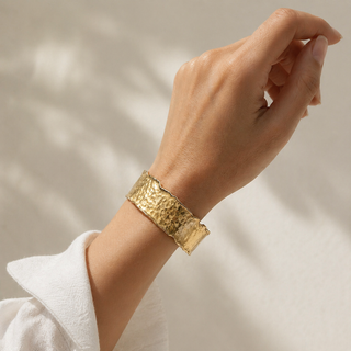 Solid Bangle Cocktail Cuff Unisex Solid 14KT Yellow Gold