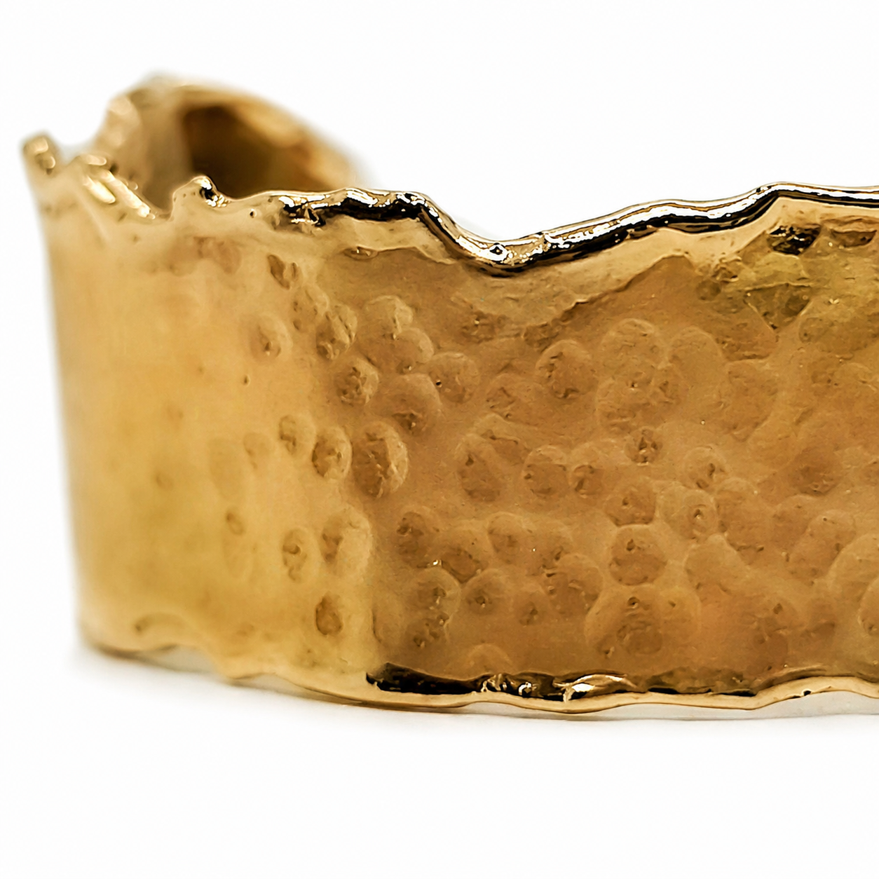 Solid Bangle Cocktail Cuff Unisex Solid 14KT Yellow Gold