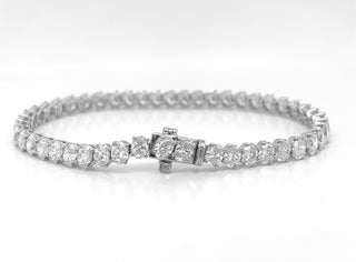 Natural Mined Diamond Oval Cut Tennis Bracelet White Gold