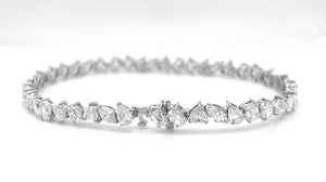10.36 ct. t.w. Natural Diamond Mixed Shape Tennis Bracelet, in White Gold