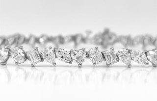 Natural Mined Diamond Mixed Shape Tennis Bracelet White Gold