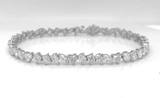 Natural Mined Diamond Mixed Shape Tennis Bracelet White Gold