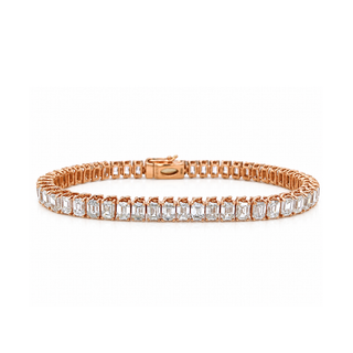 14.87 ct. t.w. Natural Emerald Cut Diamond Tennis Bracelet, in Rose Gold