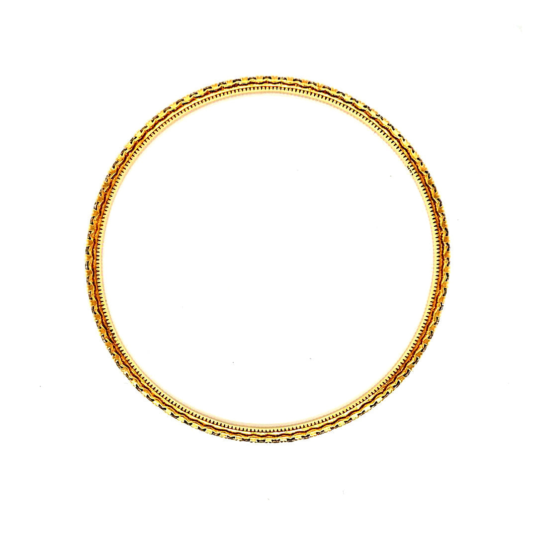 Gold Bangle with Natural Diamonds
