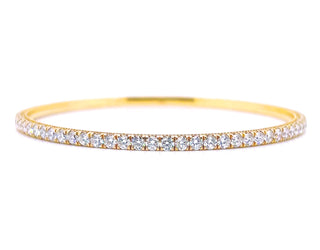 Gold Bangle with Natural Diamonds
