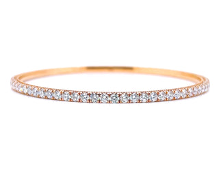 Gold Bangle with Natural Diamonds