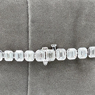 Natural Mined Emerald Cut Diamond Tennis Bracelet White Gold