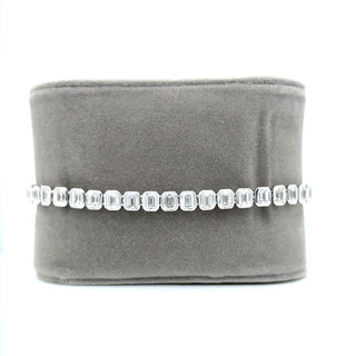 Natural Mined Emerald Cut Diamond Tennis Bracelet White Gold