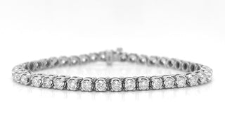 5 Carat Natural Mined Round Diamond Tennis Bracelet White Gold