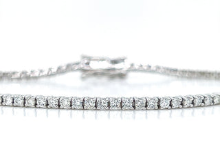 Natural Diamond Single Line Tennis Bracelet, in White Gold