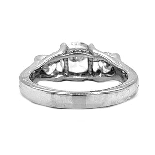 Natural Mined Round Cut Diamond 3 Stone Ring White Gold