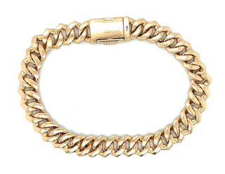 Natural Mined Diamond Cuban Link Bracelet Yellow Gold