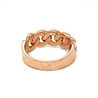 Natural Round Diamond Cuban Band Ring, in White Gold