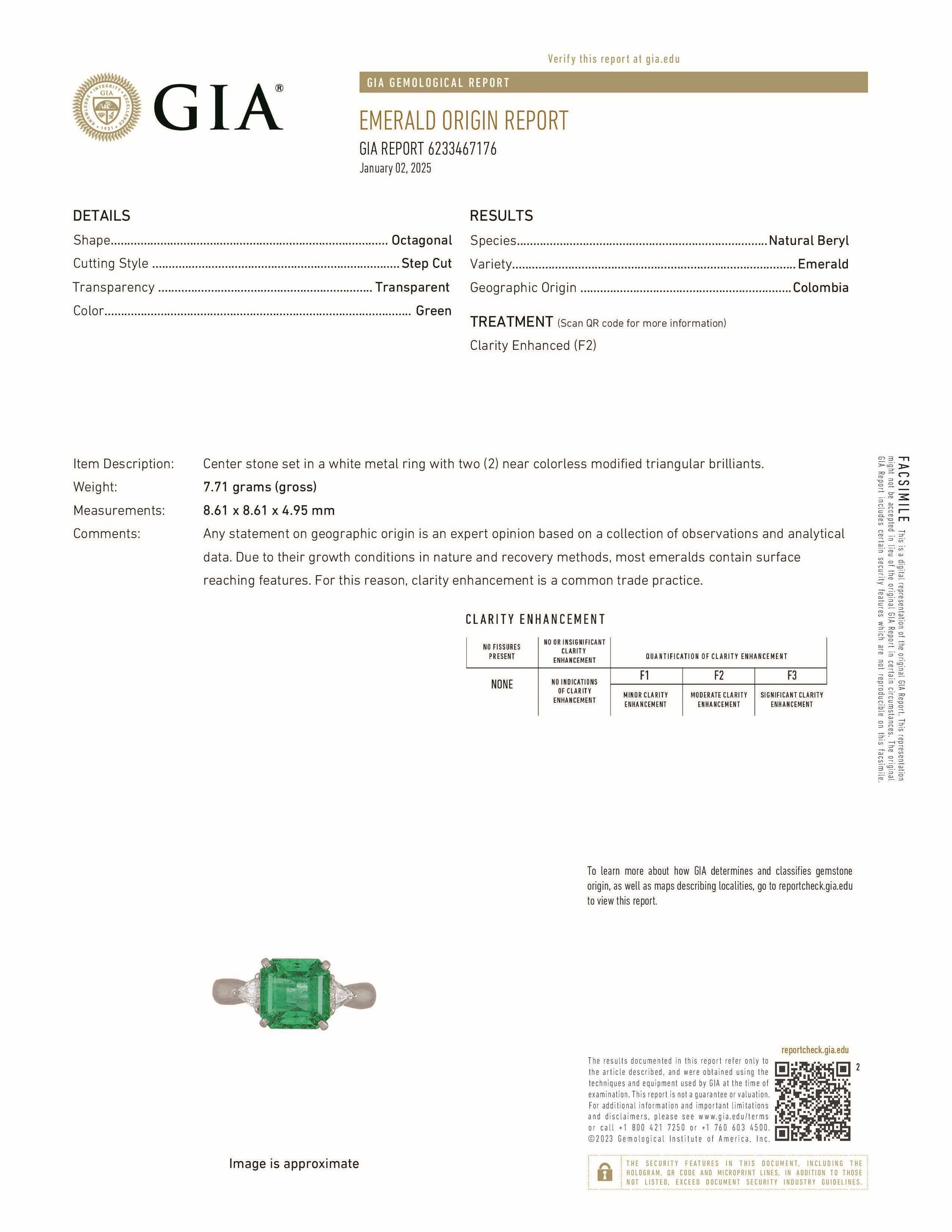2.61 Carat Colombian Emerald GIA 6233467176