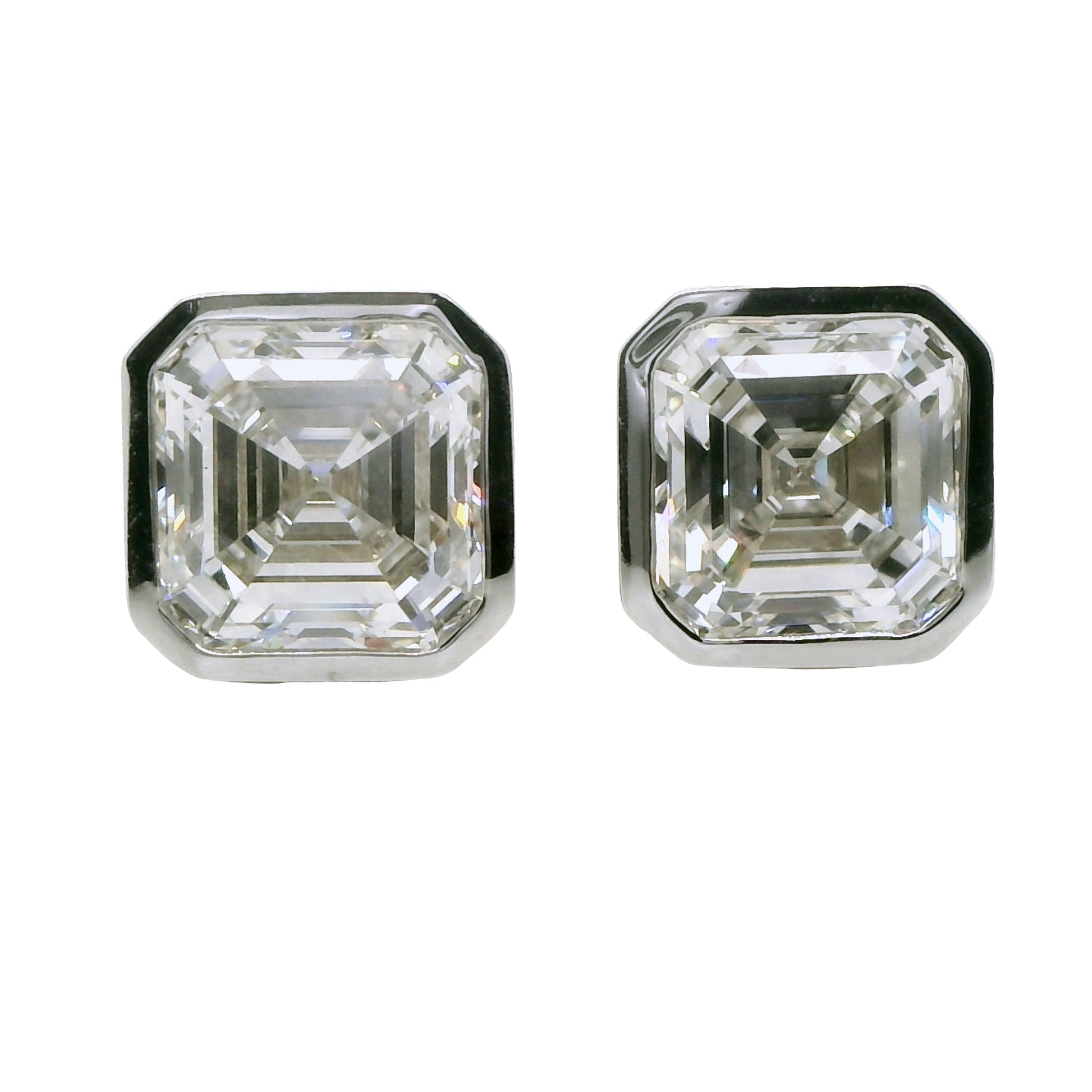 5.59 ct.t.w. GIA Certified Lab Grown Diamond Asher Cut Stud Earrings