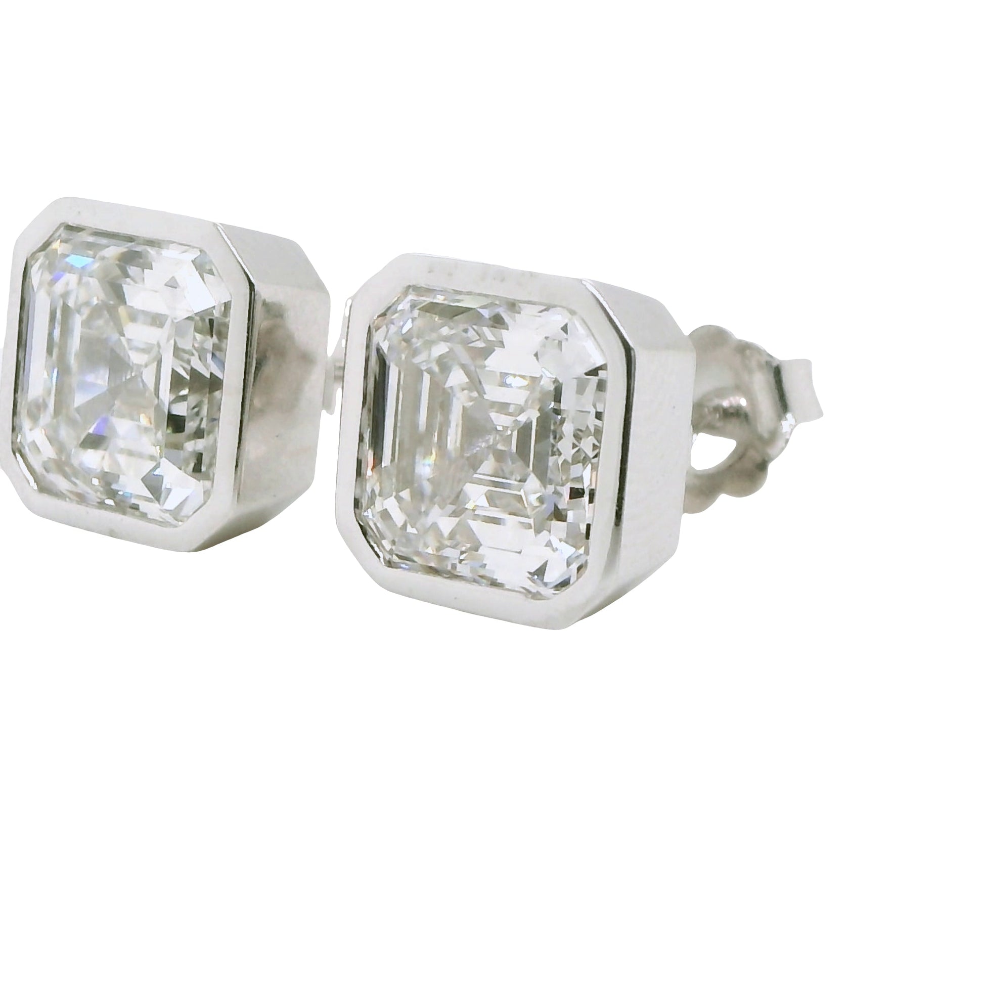 5.59 ct.t.w. GIA Certified Lab Grown Diamond Asher Cut Stud Earrings