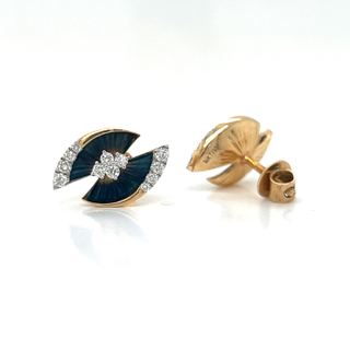 Natural Diamond Eye-Shape Cocktail Earrings, in Yellow Gold