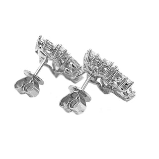 4.99 ct.tw. Natural Pear Shaped Diamond Cluster Cocktail Earrings, in White Gold