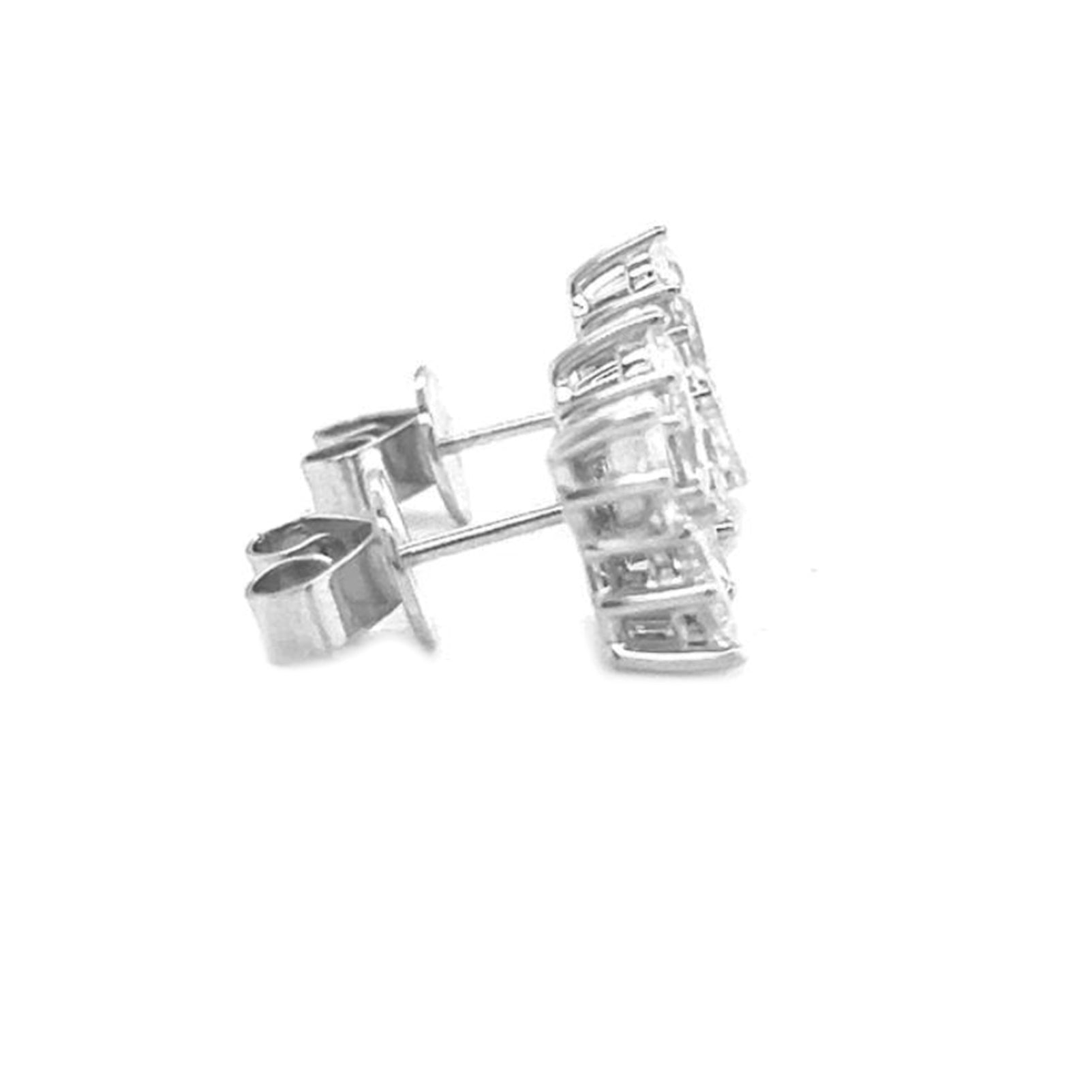 Natural Pear Shaped Diamond Cluster Cocktail Earrings, in White Gold