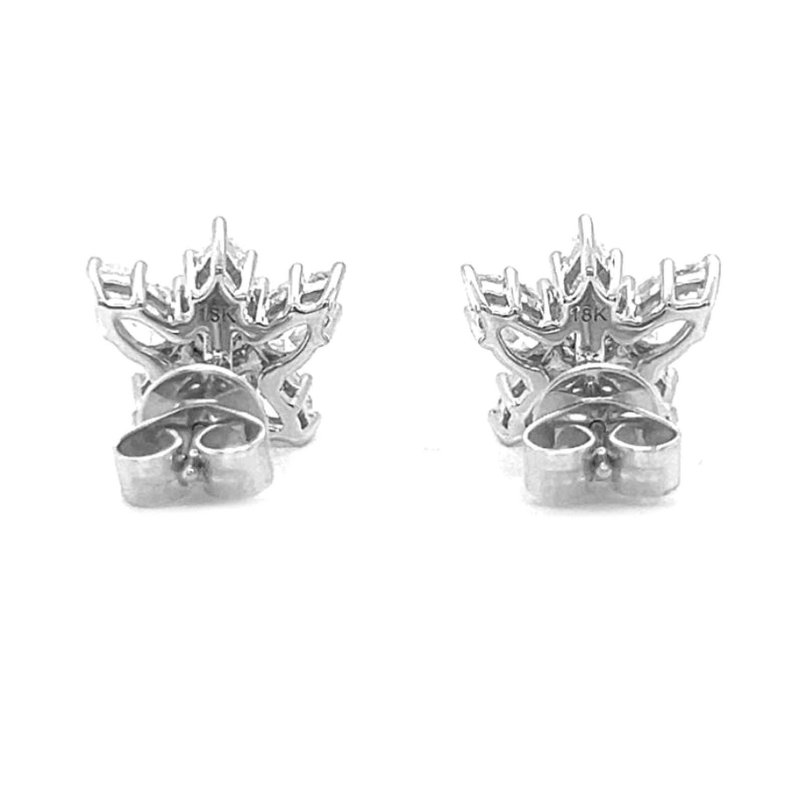 Natural Pear Shaped Diamond Cluster Cocktail Earrings, in White Gold