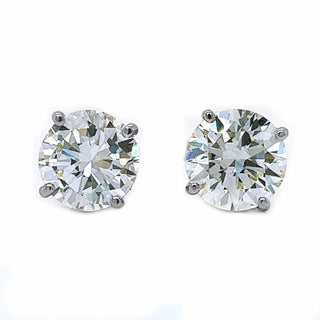 Gold Earring Mounting for 5.00 ct. Round Diamonds