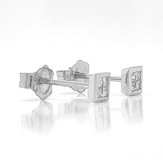 Natural Diamond Earring Studs, in White Gold
