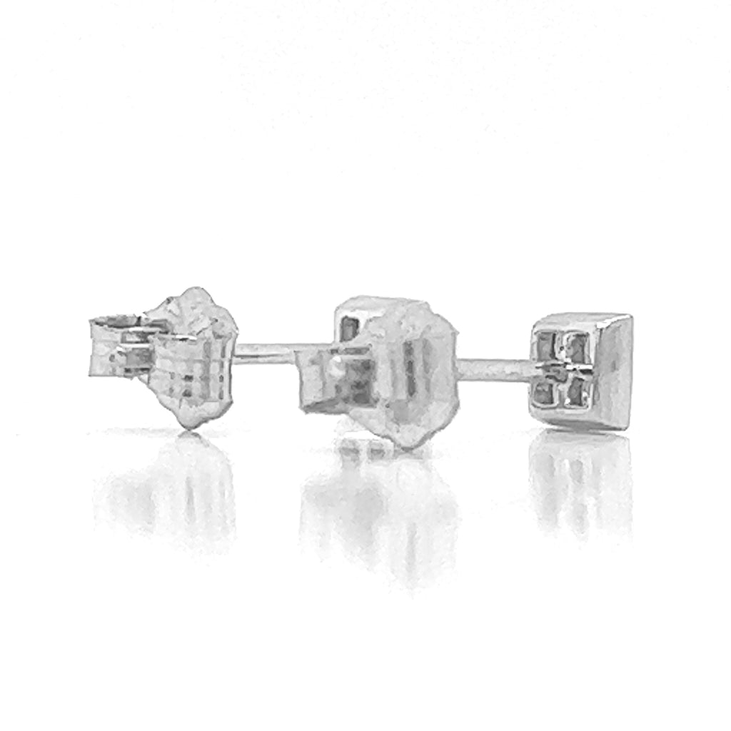 Natural Diamond Earring Studs, in White Gold