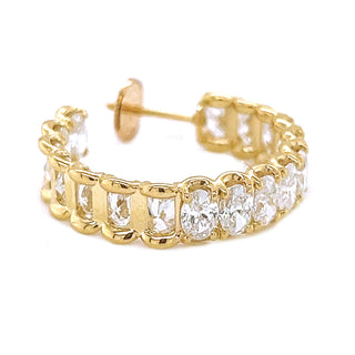 Natural Oval Cut Diamond Inside-Out Hoop Earrings, in Yellow Gold