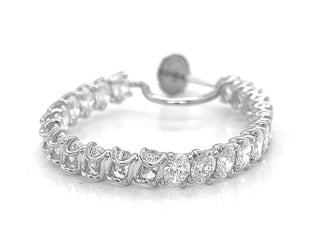 Natural Mined Oval Cut Diamond Inside-Out Hoop Earrings White Gold