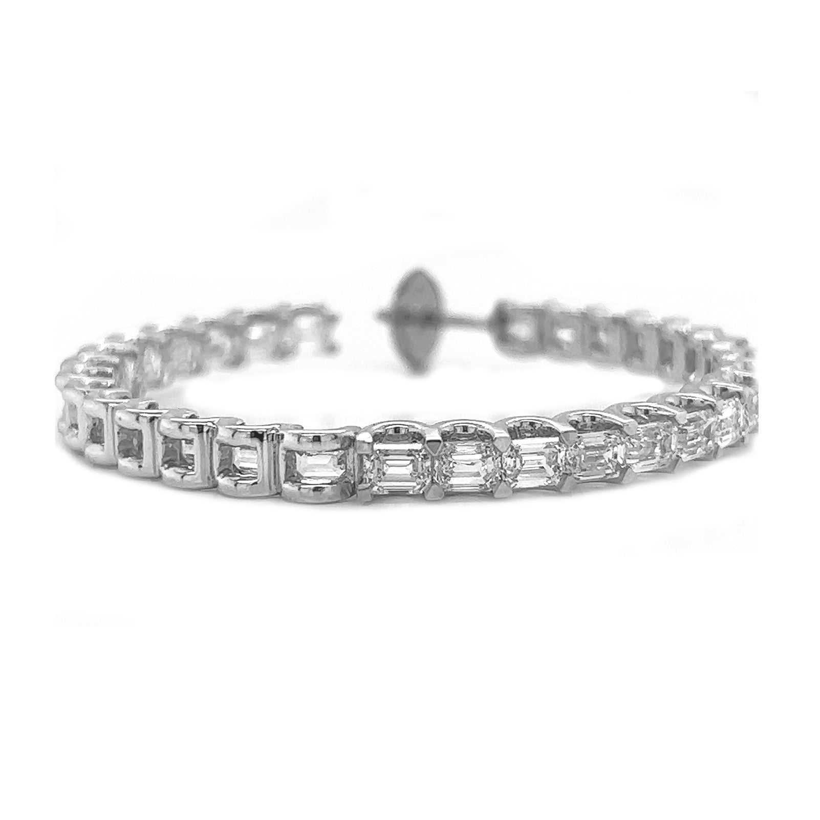 Natural Emerald Cut Diamond Inside-Out Hoop Earrings, in White Gold